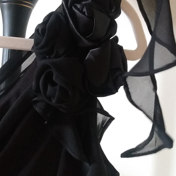 S.L. Fashions Black Beaded & Roses Dress - Picture 6 of 8